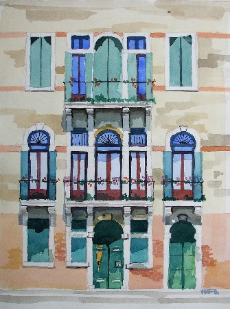 'Palazzo - Fassade  Venedig 2007 Aquarell auf Btten 24x32 cm ' in Grossansicht