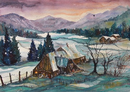 'Bauernhof im Winter ' in Grossansicht