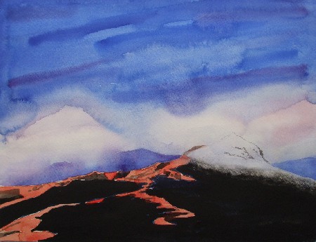 'Vulkan Coracon  Kolumbien  2007  Aquarell auf Btten 24x32 cm ' in Grossansicht