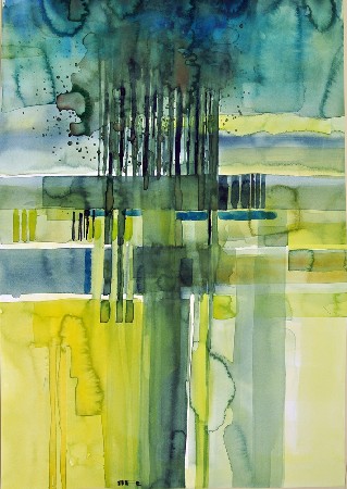 'vor dem  Horizont  Aug 2012 Aquarell auf Btten 30x50cm ' in Grossansicht