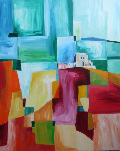 Werk 'Torre_Talao_Scalea_Apulien_2010_Dez_l_auf_Leinwand_100x80cm ' von 'Martin Rder'