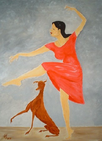 'Bild 513 Dame mit Hund, Ausdruckstanz ' in Grossansicht