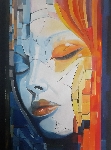 Werk 'a 22  (1)Orange Dame Acryl auf Leinwand mit Keilrahmen B 60 x H 80 cm ' von 'Helmut Chlada'