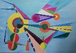 Werk 'a 19 (1) Abflug Acryl auf Leinwand mit keilrahmen 100x 80 cm ' von 'Helmut Chlada'