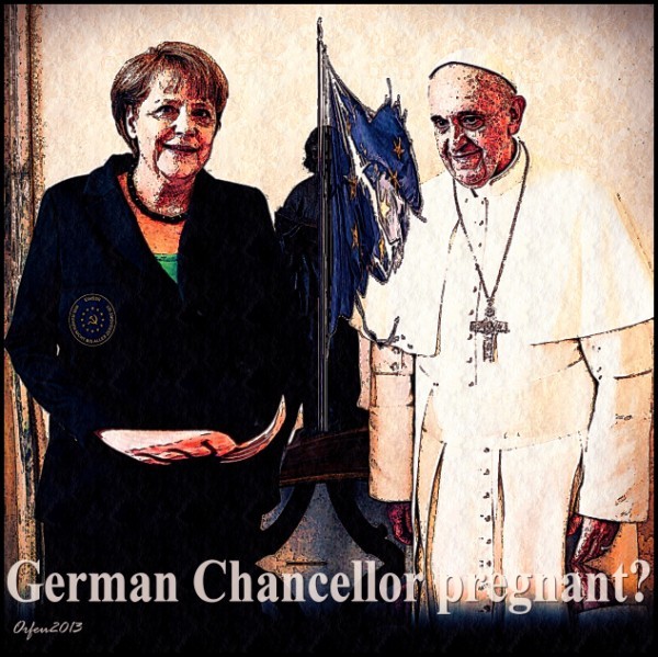 Werk 'Merkel schwanger ' von ' Orfeu de SantaTeresa'