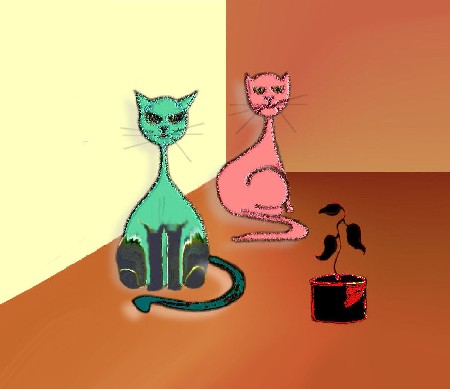 'zwei Katzen ' in Grossansicht